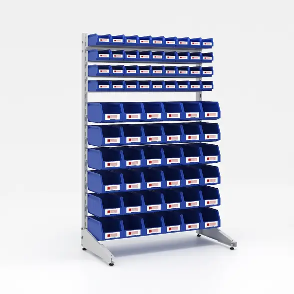 Стеллаж односторонний L1500 №7 (1425х940х500) светло-серый