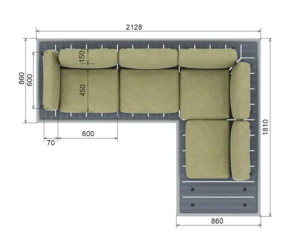 Диван угловой «Лаундж пад» (1,5/4/5/1/0)