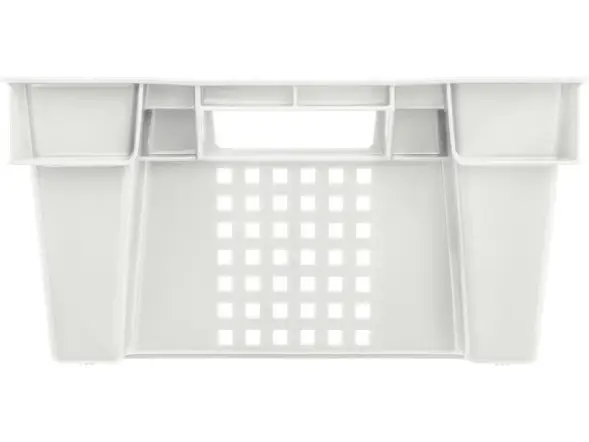 Ящик пластиковый морозостойкий перфорированный, 600x400x200 мм, 48 л, белый [102]