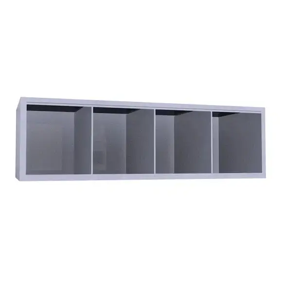 Металлический шкаф ХПГ 4Г для СИЗ и противогазов 4 ячейки без дверей 265х870х380 мм Светло-серый