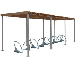 Велопарковка с навесом-перголой «Радуга»