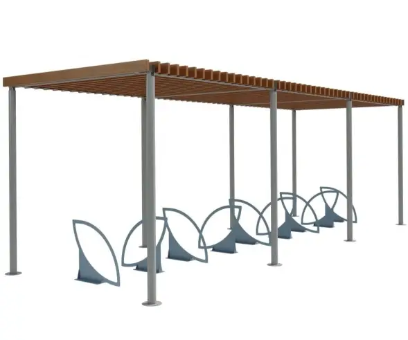 Велопарковка с навесом-перголой «Радуга»