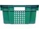 Ящик пластиковый перфорированный, 600x400x200 мм, 48 л, зеленый [102-1]