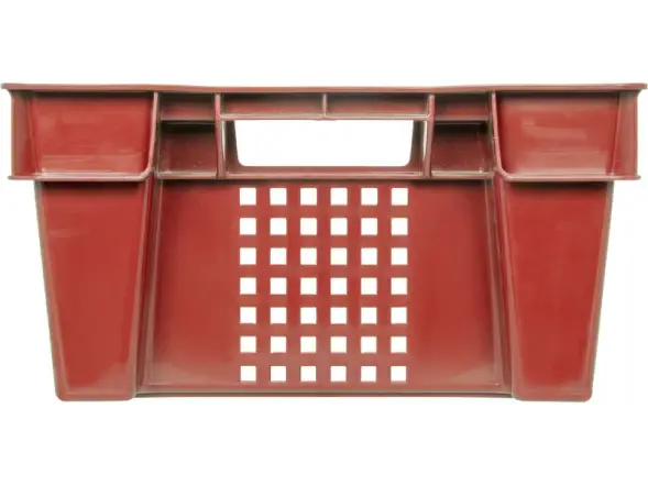 Ящик пластиковый перфорированный, 600x400x200 мм, 48 л, красный [102-1]