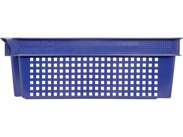Ящик пластиковый перфорированный, 600x400x200 мм, 48 л, синий [102-1]