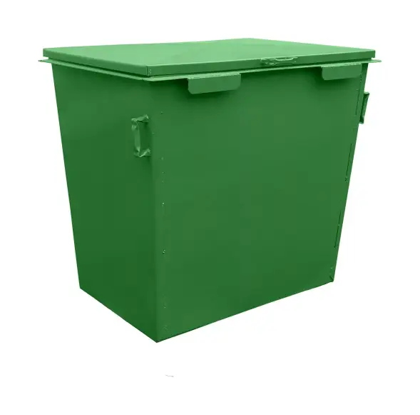 Контейнер металлический 0,8 куб.м с крышкой и без колес