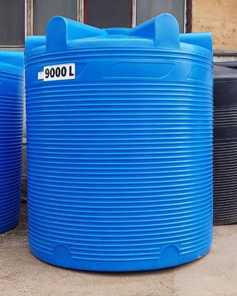 Емкость (резервуар) пластиковая вертикальная с крышкой, 9000 л, зеленый [TV9000S2]