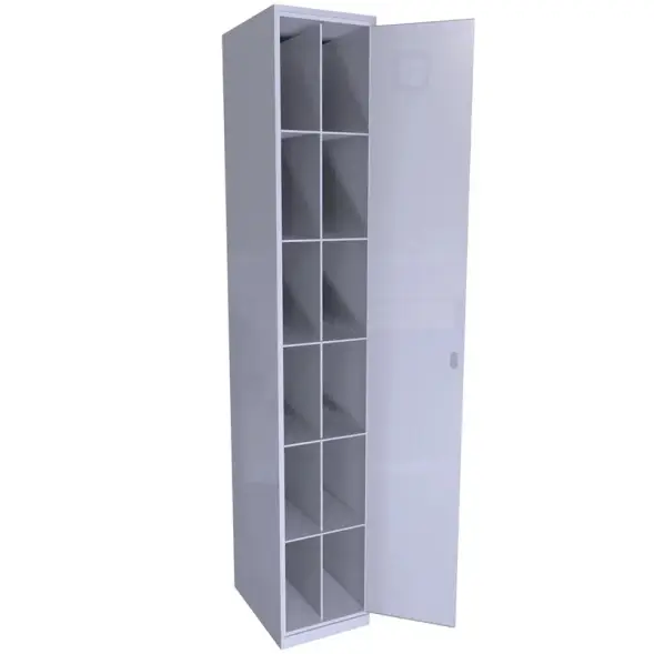 Металлический шкаф ХПГ 12 для СИЗ и противогазов 1870х380х400 мм с дверью Светло-серый