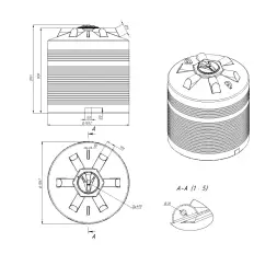 Емкость пластиковая для хранения удобрений (КАС/ЖКУ) ЭКОПРОМ ЭВЛ с откидной крышкой, 5000 л, красный [110.5002.101.1]