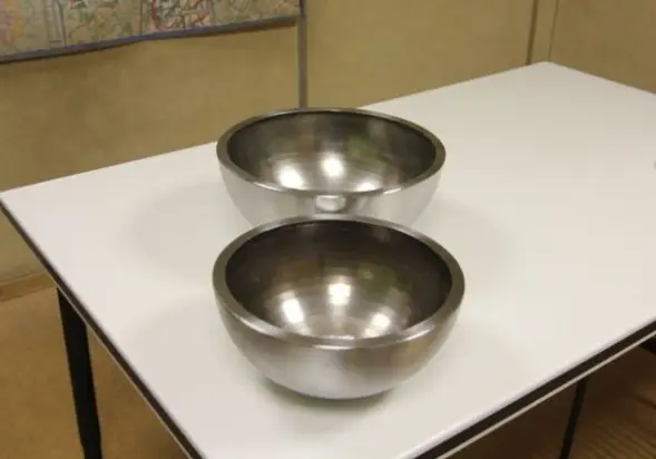 Вазон полусфера для живых растений, диаметр 300 мм (шлифованная сталь)