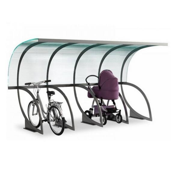Парковка для колясок и велосипедов с навесом 01