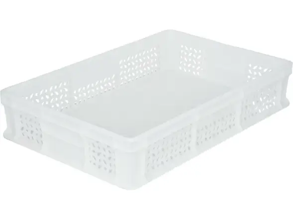 Ящик пластиковый перфорированный, 600×400×120 мм, 22 л, белый [704.01.02 м]