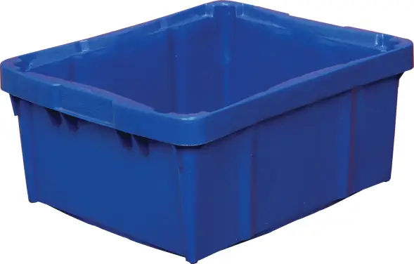 Ящик пластиковый перфорированный, 480x393x220 мм, 30 л, синий [304 м]
