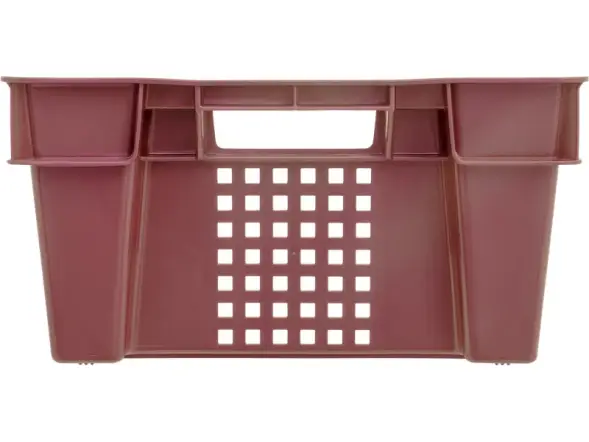 Ящик пластиковый перфорированный, 600x400x200 мм, 48 л, красный [102-У]