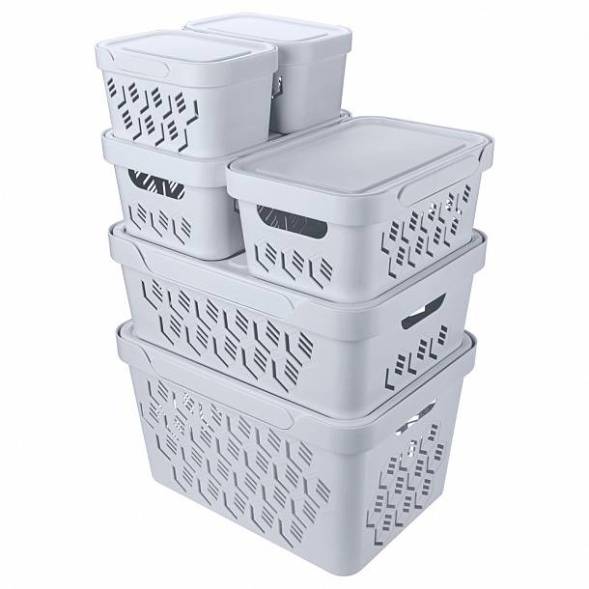 Ящик с крышкой универсальный Deluxe, 1,9л, светло-серый