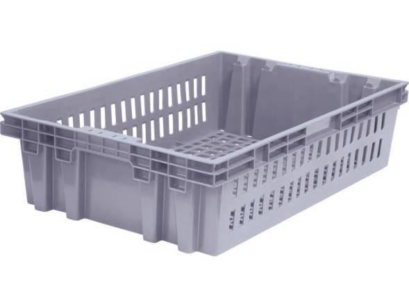 Ящик пластиковый перфорированный, 600x400x152 мм, 27 л, серый [403 ВС]
