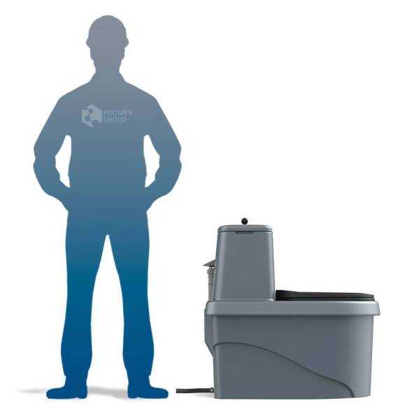 Торфяной биотуалет «РОСА» серого цвета