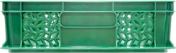 Ящик пластиковый перфорированный, 600×400×120 мм, 22 л, зелёный [704.02.02 м]