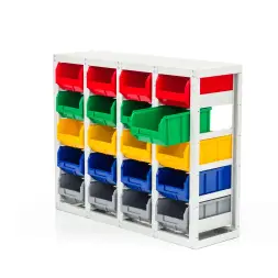 Стеллаж с направляющими Стелла-техник V3-20 стационарный, односторонний, 20 ячеек с ящиками