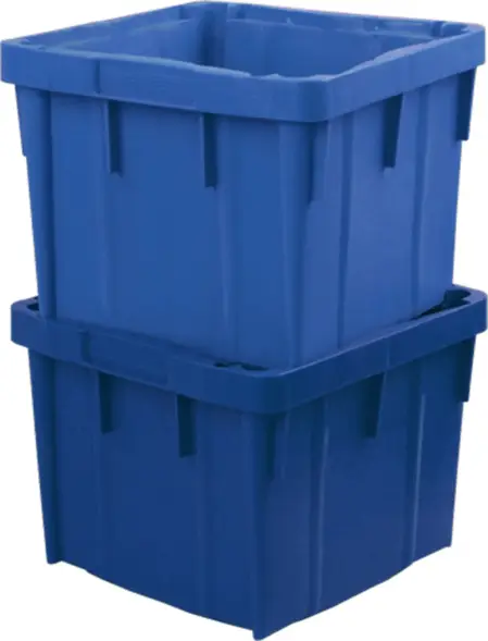 Ящик пластиковый перфорированный, 390x365x295 мм, 28 л, синий [305 м]