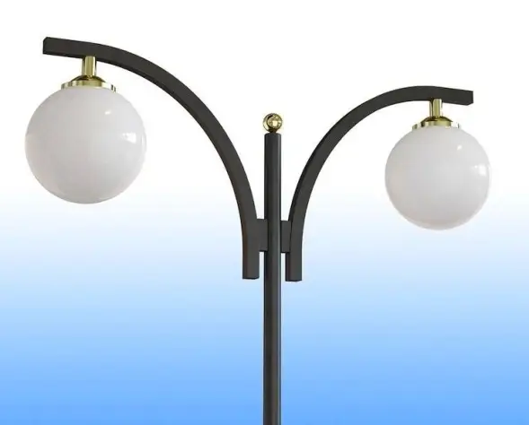 Стальной фонарный столб Т-15-2 со светильником 4,76 м