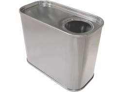 Канистра металлическая прямоугольная с отверстием под берикап 32мм, 0.5 л, серебристый [5127]