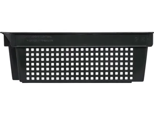 Ящик пластиковый перфорированный, 600x400x200 мм, 48 л, черный [102-У]