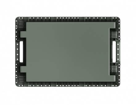 Ящик пластиковый поворотно-вкладываемый с зацепами для пакетов, 600х400х300 мм, зеленый [12.480.70 (KD6430.2)]