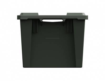 Ящик пластиковый поворотно-вкладываемый с зацепами для пакетов, 600х400х300 мм, зеленый [12.480.70 (KD6430.2)]