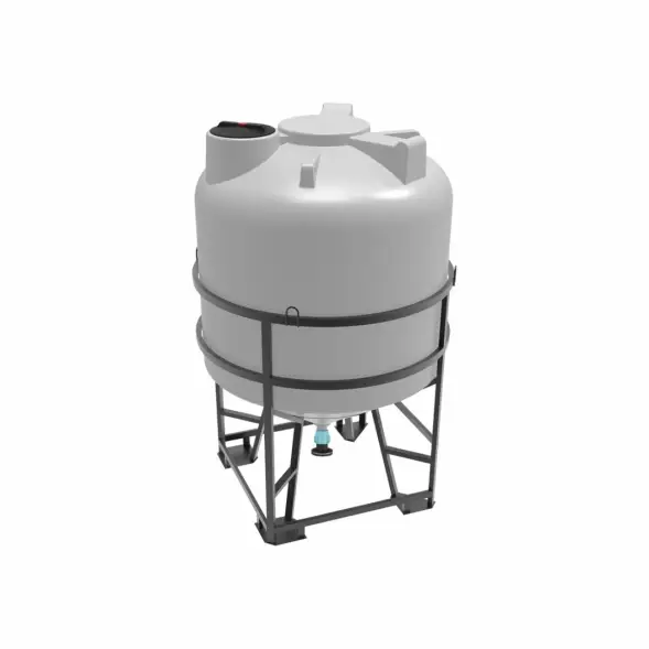 Емкость ЦКТ 5000 л с патрубком 110мм с фланцем под плотность до 1,5 г/см3 белая в обрешетке