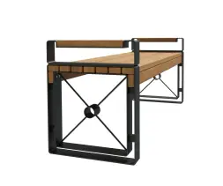 Банкетка стальная «София» с подлокотниками 1,5 м