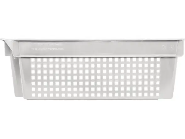 Ящик пластиковый морозостойкий перфорированный, 600x400x200 мм, 48 л, белый [102-У]