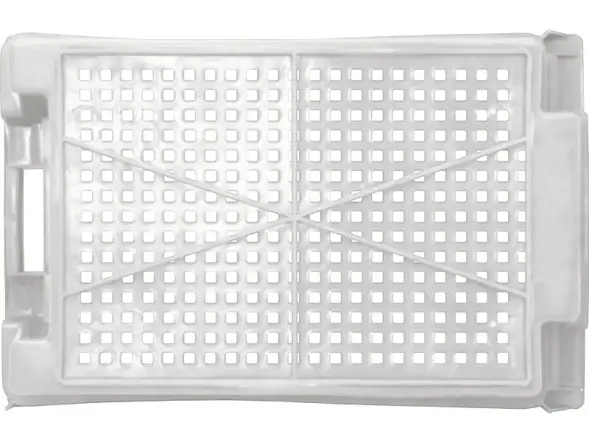 Ящик пластиковый морозостойкий перфорированный, 600x400x200 мм, 48 л, белый [102-У]