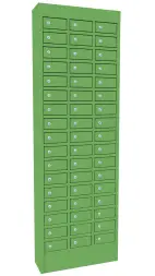 Шкаф для хранения мобильных телефонов на 51 ячейку ШТ-51 1850x600x200 мм Зеленый