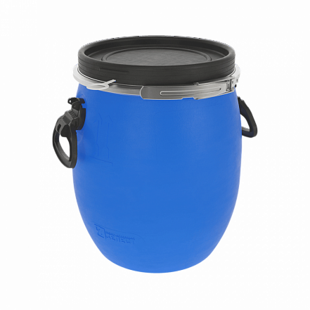Бочка пластиковая с металлическим обручем и ручками, 20 л, синий [БП20.02/04]