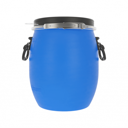 Бочка пластиковая с металлическим обручем и ручками, 20 л, синий [БП20.02/04]