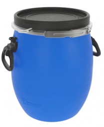 Бочка пластиковая с металлическим обручем и ручками, 20 л, синий [БП20.02/04]