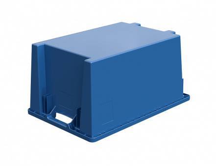 Ящик пластиковый поворотно-вкладываемый универсальный, 600х400х300 мм, синий [12.480.61 (KD6430.1)]