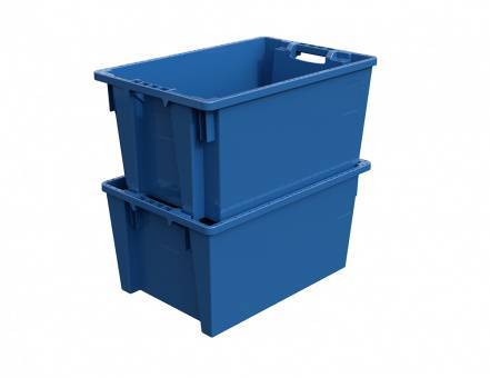 Ящик пластиковый поворотно-вкладываемый универсальный, 600х400х300 мм, синий [12.480.61 (KD6430.1)]
