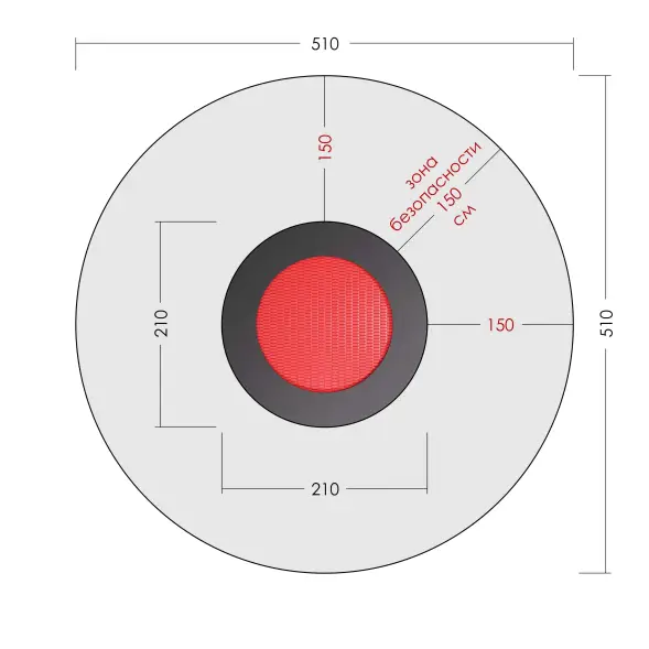 Встраиваемый батут «Круг 210»