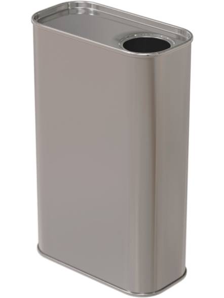 Канистра металлическая прямоугольная с отверстием под берикап 32мм, 1 л, серебристый [5129]