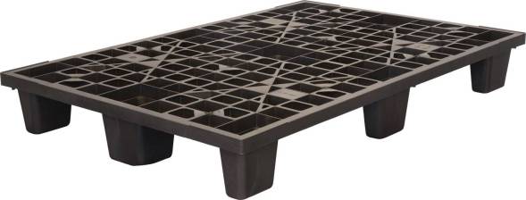 Паллет (поддон) пластиковый перфорированный вкладываемый на 9-х ножках, 1200x800х160 мм, черный [1200800160-02]