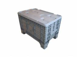 Крупногабаритный сплошной пластиковый контейнер на колесах с крышкой, 1020х640х675 мм, серый [11.605F.92.PE.C10]