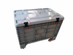 Крупногабаритный сплошной пластиковый контейнер на колесах с крышкой, 1020х640х675 мм, серый [11.605F.92.PE.C10]