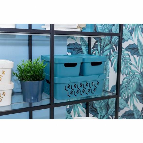 Ящик с крышкой универсальный Deluxe, 12л, серый