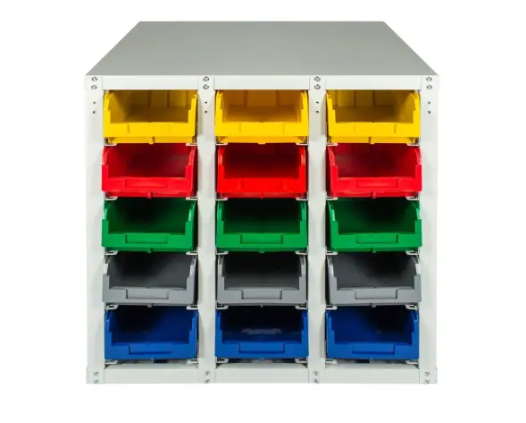 Стеллаж с направляющими мобильный, двусторонний, Стелла-техник V3-30-150-И 30 ячеек, грузоподъемность 400кг