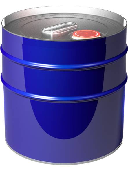 Бочка (евробарабан) металлическая с крышкой берикап, 15 л, синий [БМ 15 с ребром]