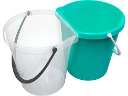 Система многофункциональная Два ведра 12л+12л прозрачный мятный
