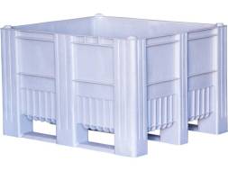 Крупногабаритный сплошной пластиковый контейнер на полозьях Big Box, 1200х1000х740 мм, белый [12001000740-00]