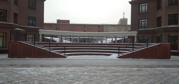 Полуротонда тип 7, 24 колонны, диаметр 20400 мм Высота: 3900 мм, с каннелюрами, с тумбой